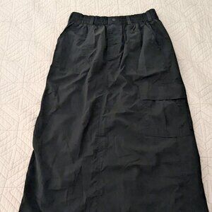 OFFLINE by Aerie Black Cargo / Utility Midi Skirt